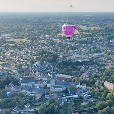 luchtballon boven centrum Heist-op-den-Berg
